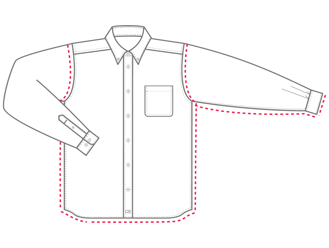 Men's Shirts Relaxed Fit sizing chart