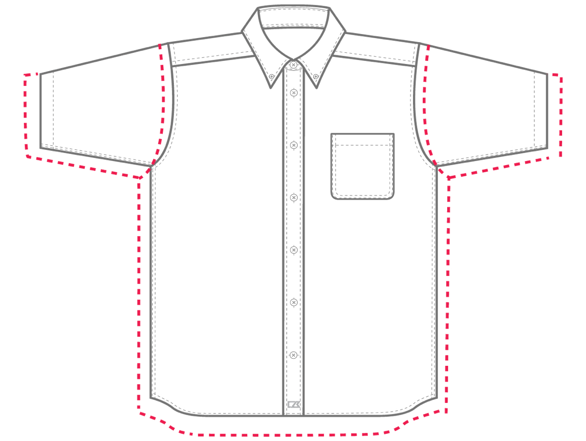 Men's Relaxed Fit sizing chart