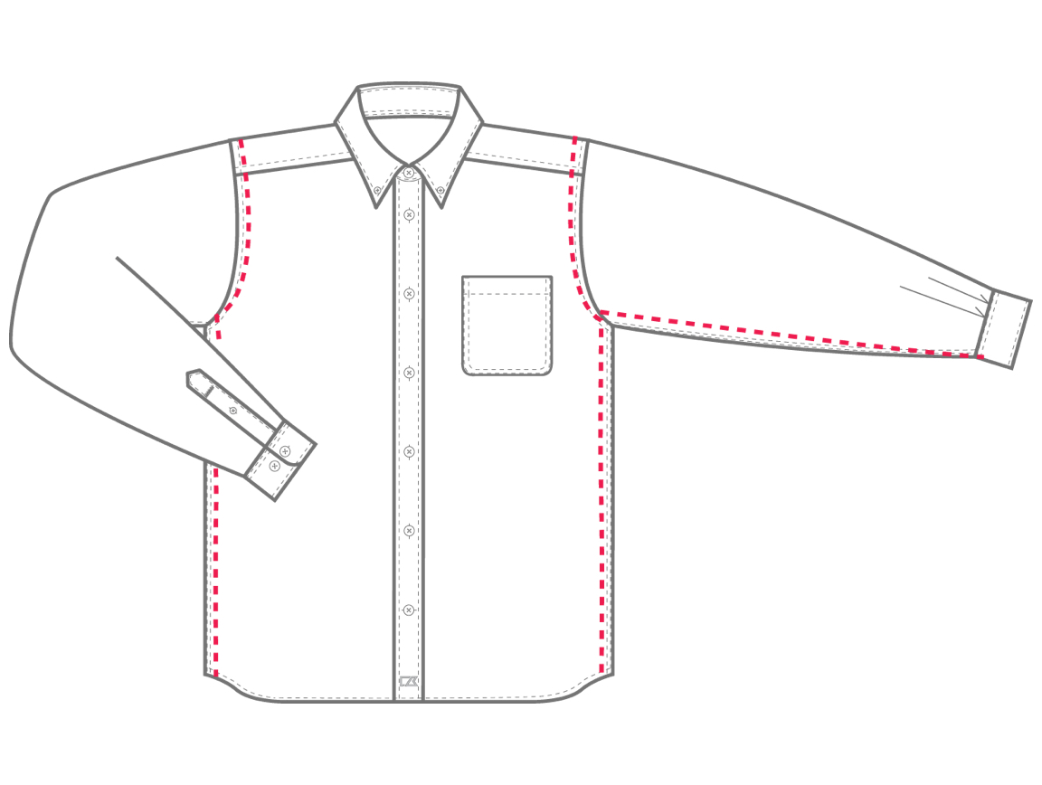 Men's Tailored Fit sizing chart