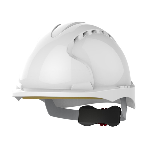 JSP EVO3 Vented Safety Helmet - Micro Peak Wheel Ratchet - White 