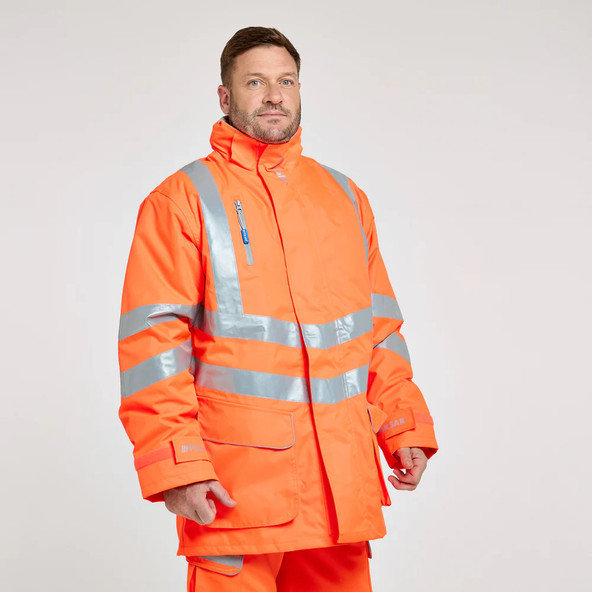 PR502 Pulsarail Spec Padded Hi Vis Storm Coat