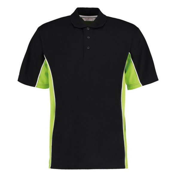 KK475 Trim Polo Shirt - Black/Lime