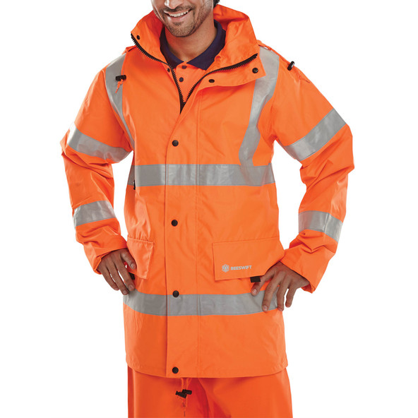 JJOR Hi Vis Breathable Jacket - Orange - (2XL)