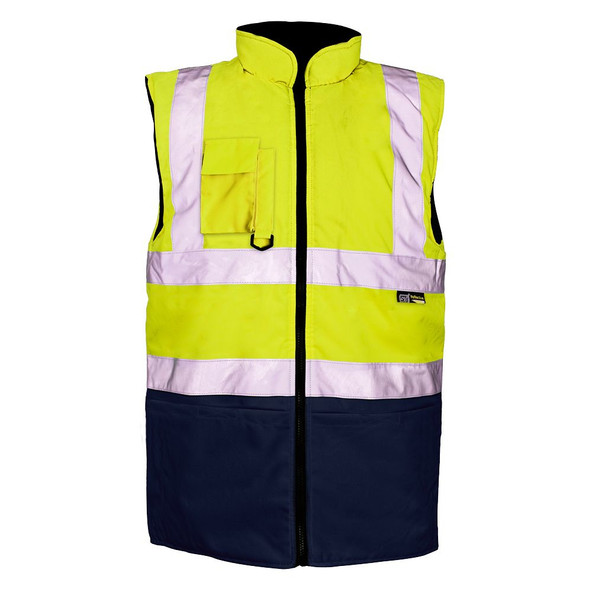 Hi Vis 2 Tone Bodywarmer - Yellow/Navy - Large