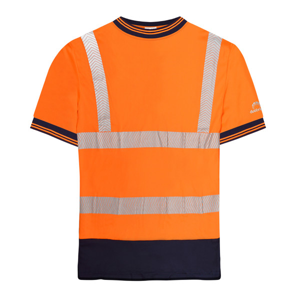 Laser Hi-Vis Two-Tone Short Sleeve Shirt - Orange/Navy - XXXXL