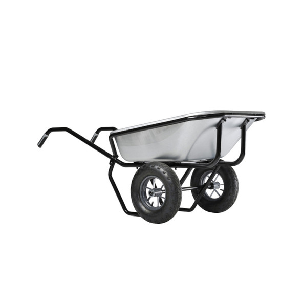 Colt Galvanised Twin Wheelbarrow - 150 Litre - Pneumatic Tyre