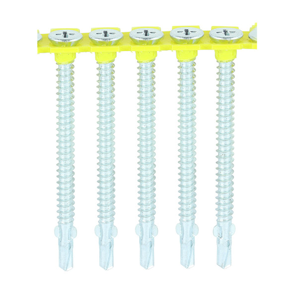 TIMCO Collated Timber to Light Section Screws - Countersunk - Wing-Tip - Self-Drilling - Exterior - Silver Organic - 4.8mm x 44mm - Box of 1000