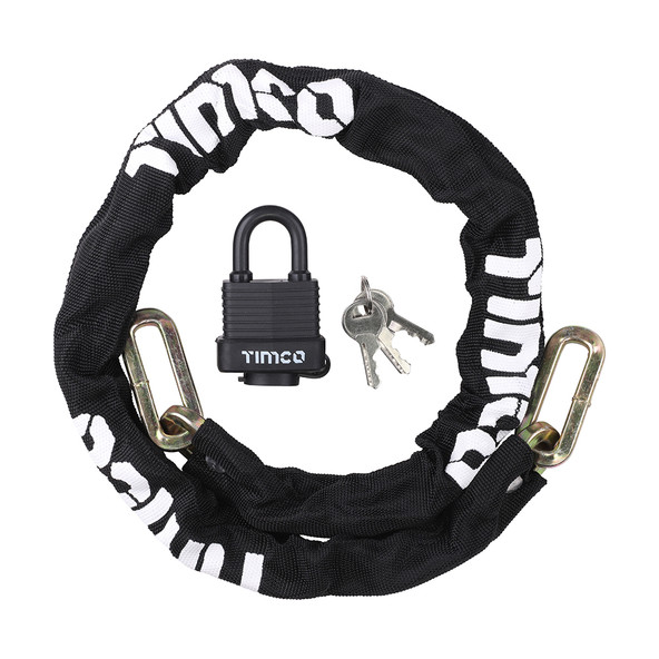 TIMCO Security Chain & Weatherproof Padlock - 8mm x 1m