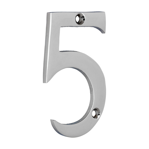 TIMCO Door Numeral 5 - Polished Chrome - 75mm TIMCO Door Numeral 5 - Polished Chrome - 75mm