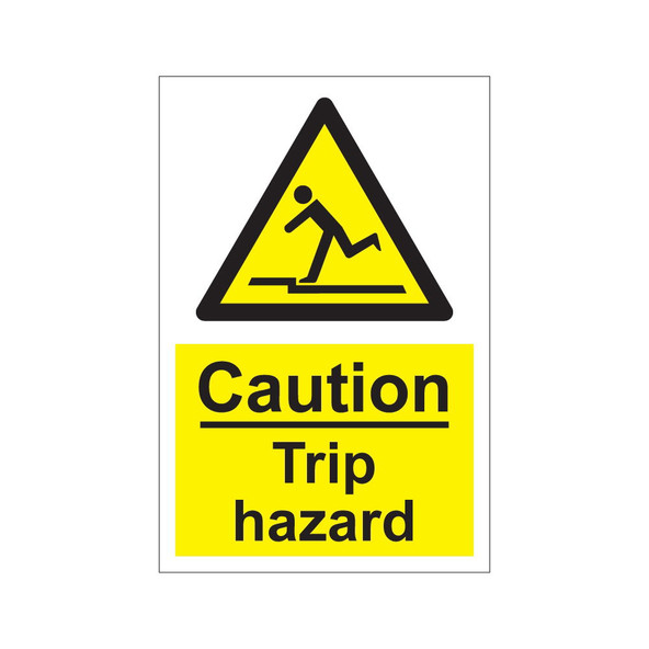 Caution trip hazard 200mm x 300mm - 1mm Rigid Plastic Sign