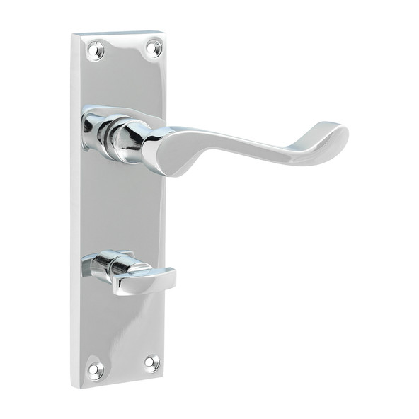 TIMCO Victorian Scroll Bathroom Handles - Polished Chrome - 152 x 42mm