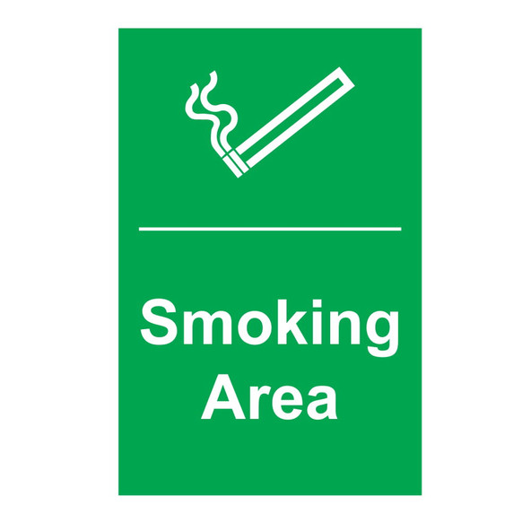 Smoking Area 200mm x 300mm x 1mm Rigid Plastic Sign