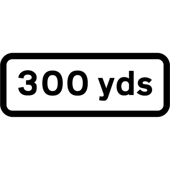 300 YDS Supplementary Plate to suit 750mm - 300mm Centres Black Plastic Sign