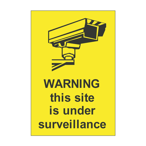 Warning this site is under surveillance 600mm x 450mm - 1mm Rigid Plastic Sign