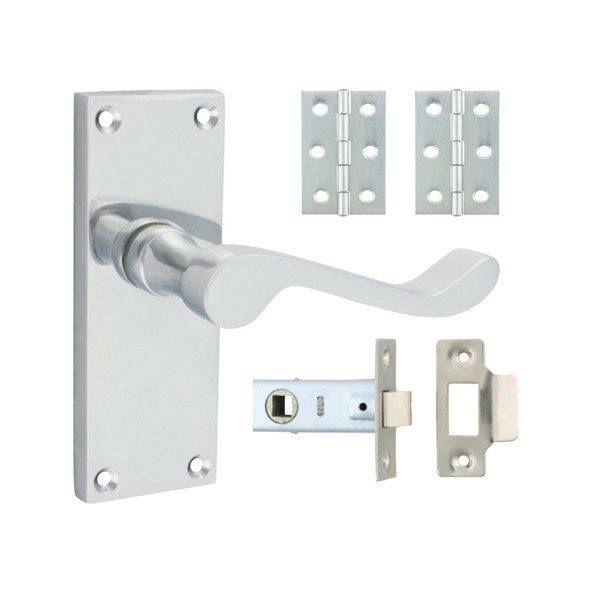 TIMCO Victorian Scroll Latch Door Pack - Polished Chrome - Mixed