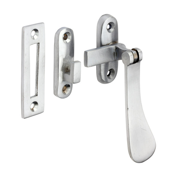 TIMCO Hook & Mortice Plate Casement Fastener - Satin Chrome - 54 x 19mm