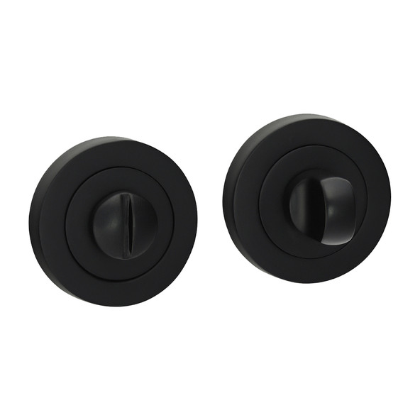 TIMCO Bathroom Thumb Turn And Release - Matt Black - 51mm