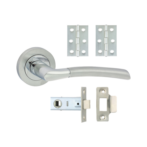 TIMCO Shavington Lever On Rose Door Pack - Polished Chrome & Satin Chrome - Mixed