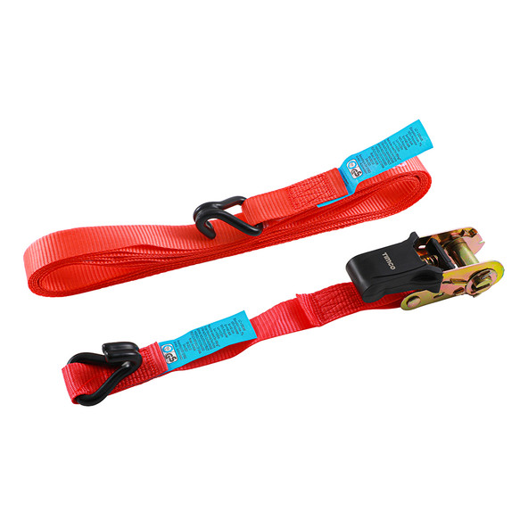 TIMCO Ratchet Straps - J Hook - Standard Duty - 5m x 25mm - Box of 2