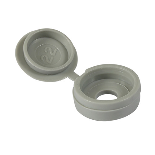 TIMCO Hinged Screw Caps - Small - Light Grey - To fit 3.0 to 4.5 Screw - Pack of 100