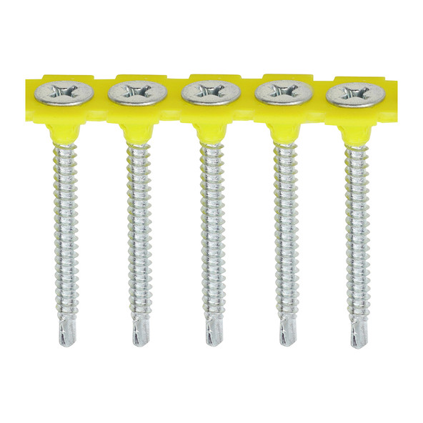 Collated Drywall Screws - PH - Bugle - Self Tapping Thread - Self Drilling - Zinc