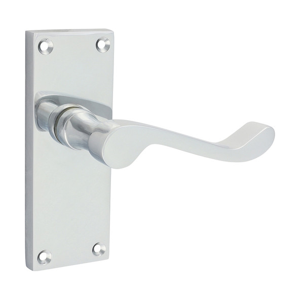 TIMCO Victorian Scroll Latch Handles - Polished Chrome - 114 x 42mm