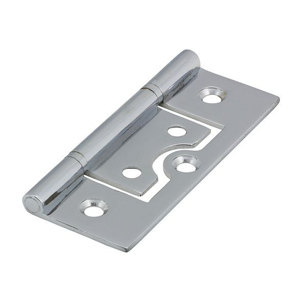 TIMCO Plain Bearing Flush Hinge - Solid Brass - Polished Chrome - 75 x 50mm