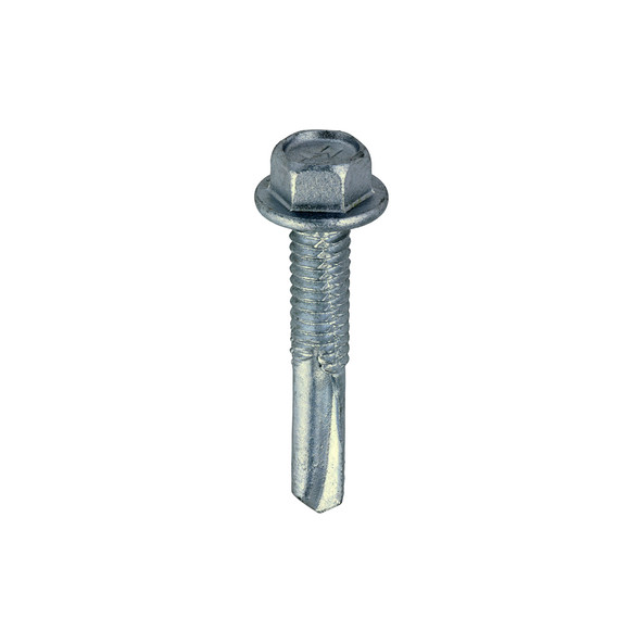 Metal Construction Heavy Section Screws - Hex - Self-Drilling - Exterior - Silver Organic