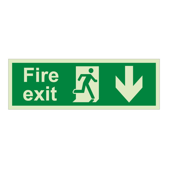 Fire exit arrow sign