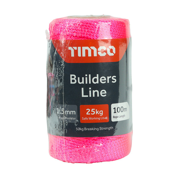 TIMCO Builders Line - Pink - Tube - 1.5mm x 100m