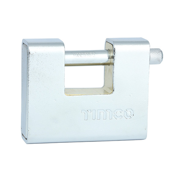 TIMCO Armoured Rectangular Padlock - 90mm - Backing Card of 1
