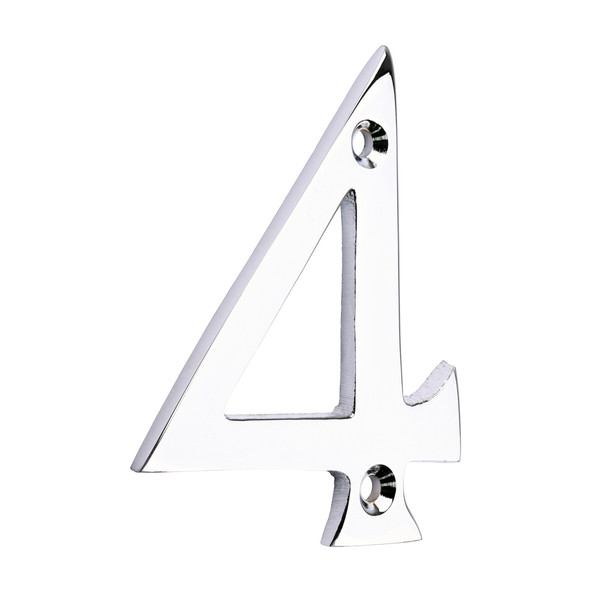 TIMCO Door Numeral 4 - Polished Chrome - 75mm