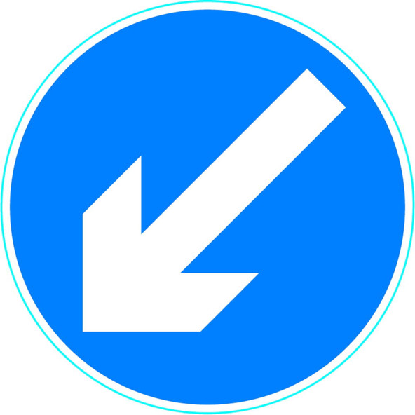 750mm 610 Directional Arrow - Black Plastic Sign