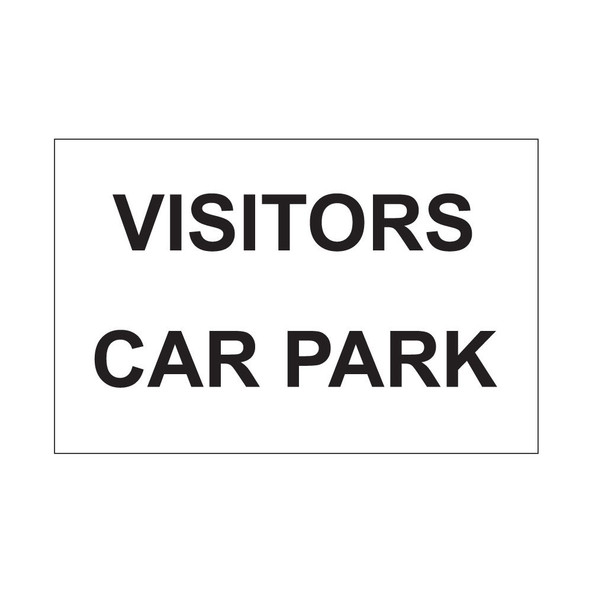Visitors car park - 300mm x 200mm - 1mm Rigid Plastic Sign