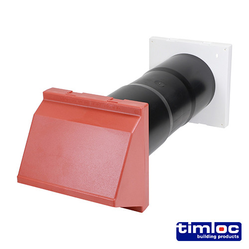 TIMLOC Aero Core Through-Wall Ventilation Set with Cowl and Baffle - Terracotta - ACV7CTE - 127 x 350mm