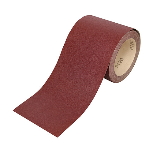 TIMCO Sandpaper Roll - 120 Grit - Red - 115mm x 10m