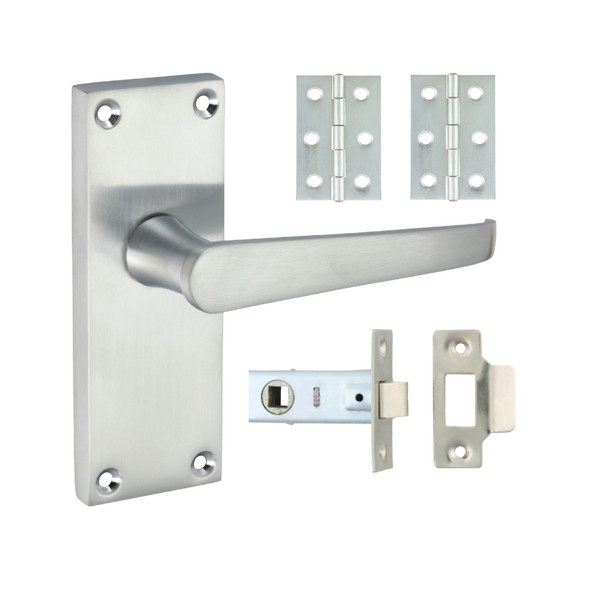 TIMCO Victorian Straight Latch Door Pack - Satin Chrome - Mixed