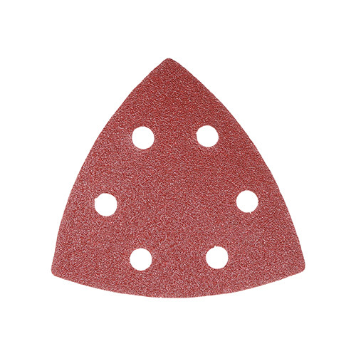 TIMCO Delta Sanding Pads - Mixed - Red - 95 x 95mm (80/120/180) - Pack of 5