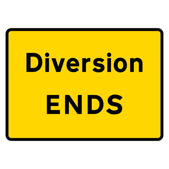 1050 x 750mm Diversion (ENDS) - Black Plastic Sign