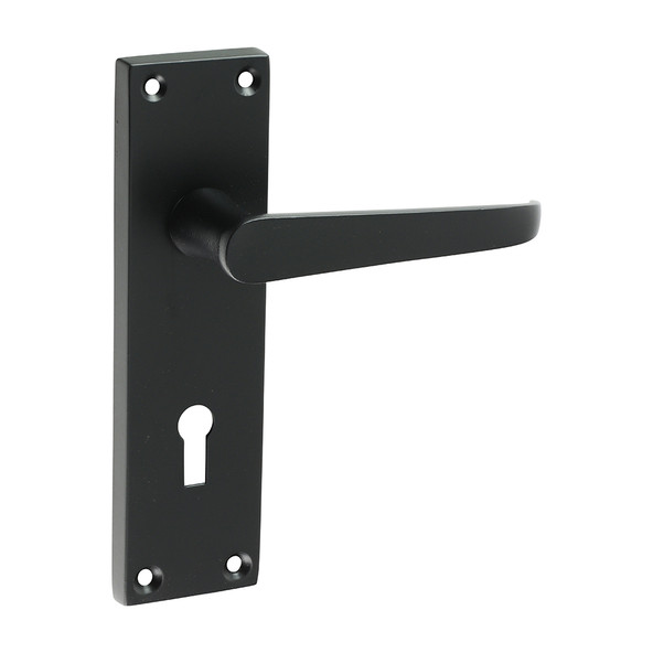 TIMCO Victorian Straight Lock Handles - Matt Black - 152 x 43mm TIMCO Victorian Straight Lock Handles - Matt Black - 152 x 43mm