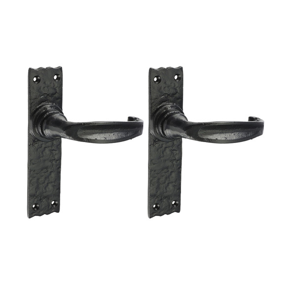 TIMCO Narrow Style Lever Latch Handles - Antique Black - 155 x 37mm