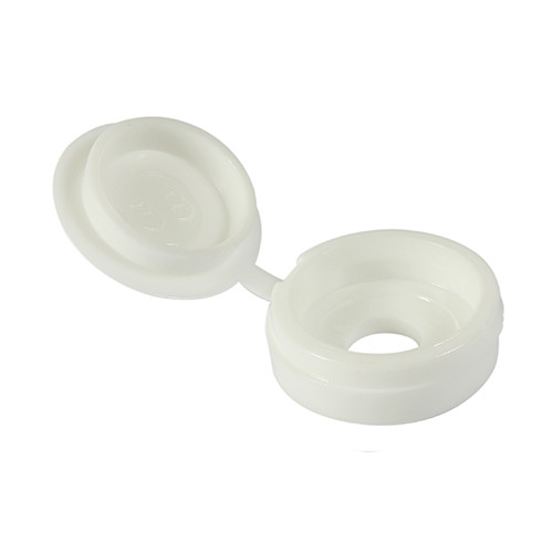 TIMCO Hinged Screw Caps - Small - White - To fit 3.0 to 4.5 Screw - Pack of 100