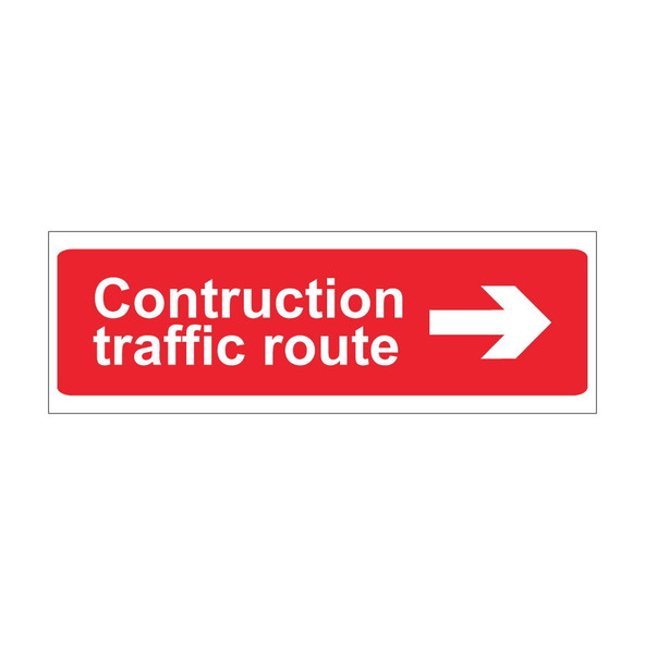 Construction traffic route arrow right 600mm x 200mm - 1mm Rigid Plastic Sign Construction traffic route arrow right 600mm x 200mm - 1mm Rigid Plastic Sign