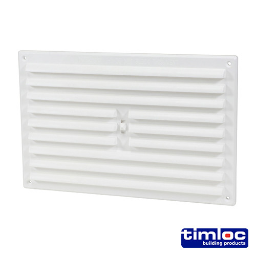 TIMLOC Internal Plastic Hit and Miss Louvre Grille Vent - White - 1209W - 260 x 170mm