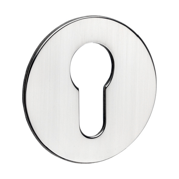TIMCO Euro Profile Self-Adhesive Escutcheon - Round - Polished Stainless Steel - 52mm