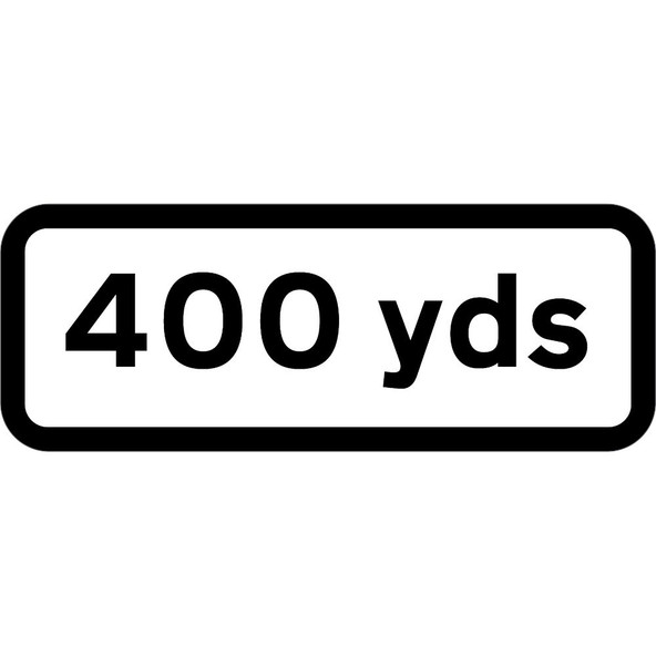 400 YDS Supplementary Plate to suit 750mm - 300mm Centres Black Plastic Sign