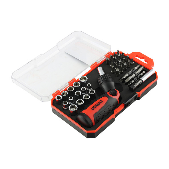 TIMCO Ratcheting Screwdriver Bit Set - 46pcs - Case of 46