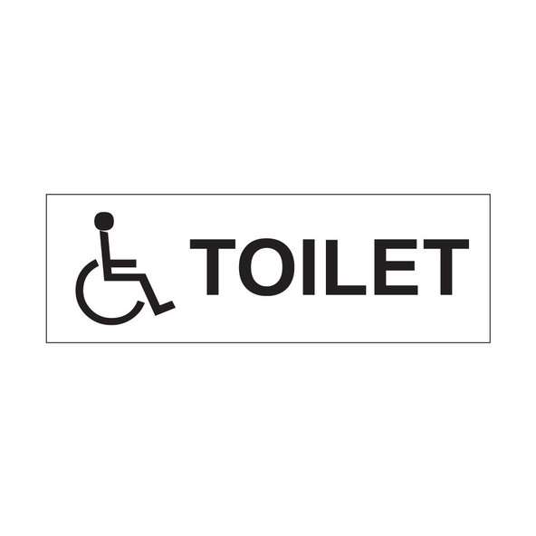 Disabled Toilets - 300mm x 100mm - 1mm Rigid Plastic Sign