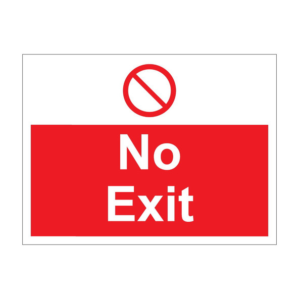 No exit 600mm x 450mm - 1mm Rigid Plastic Sign