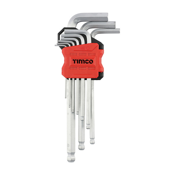 TIMCO Long Arm Ball End Hex Key Set - 9pcs